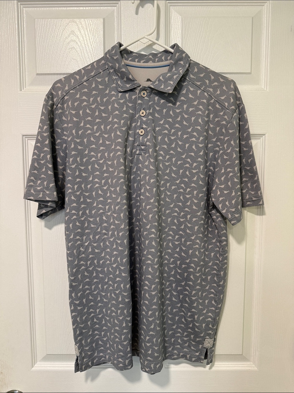 Men's Grey Tommy Bahama Swordfish Polo Shirt